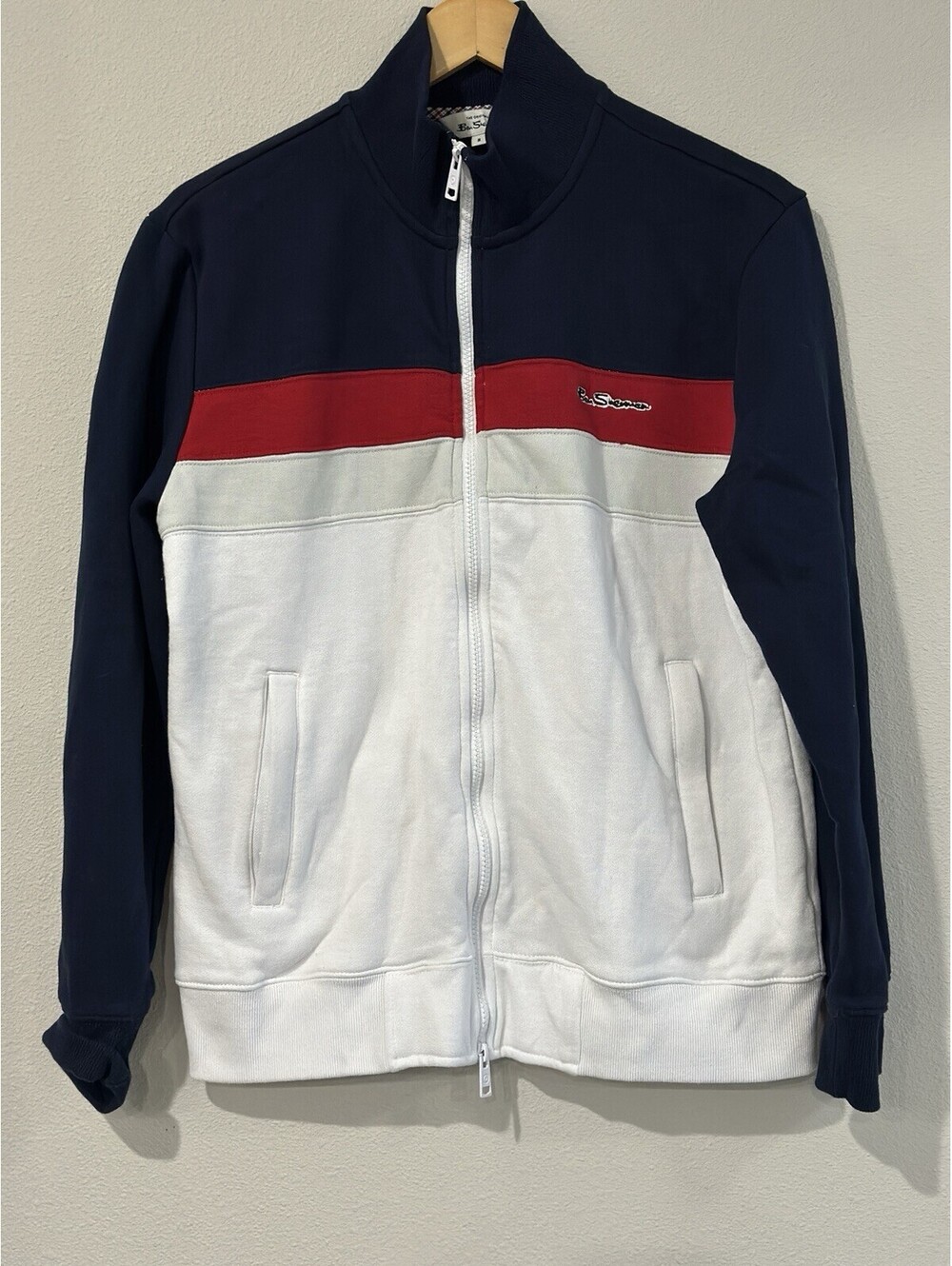 iBen Sherman Retro Colorblock Zip-Through Track Jacket, Size Medium Men’s EUC